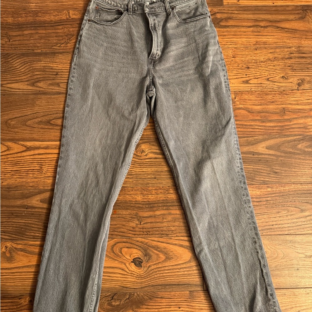 Abercrombie & Fitch Grey Ultra High Rise Jeans 90s Straight - Picture 2 of 3